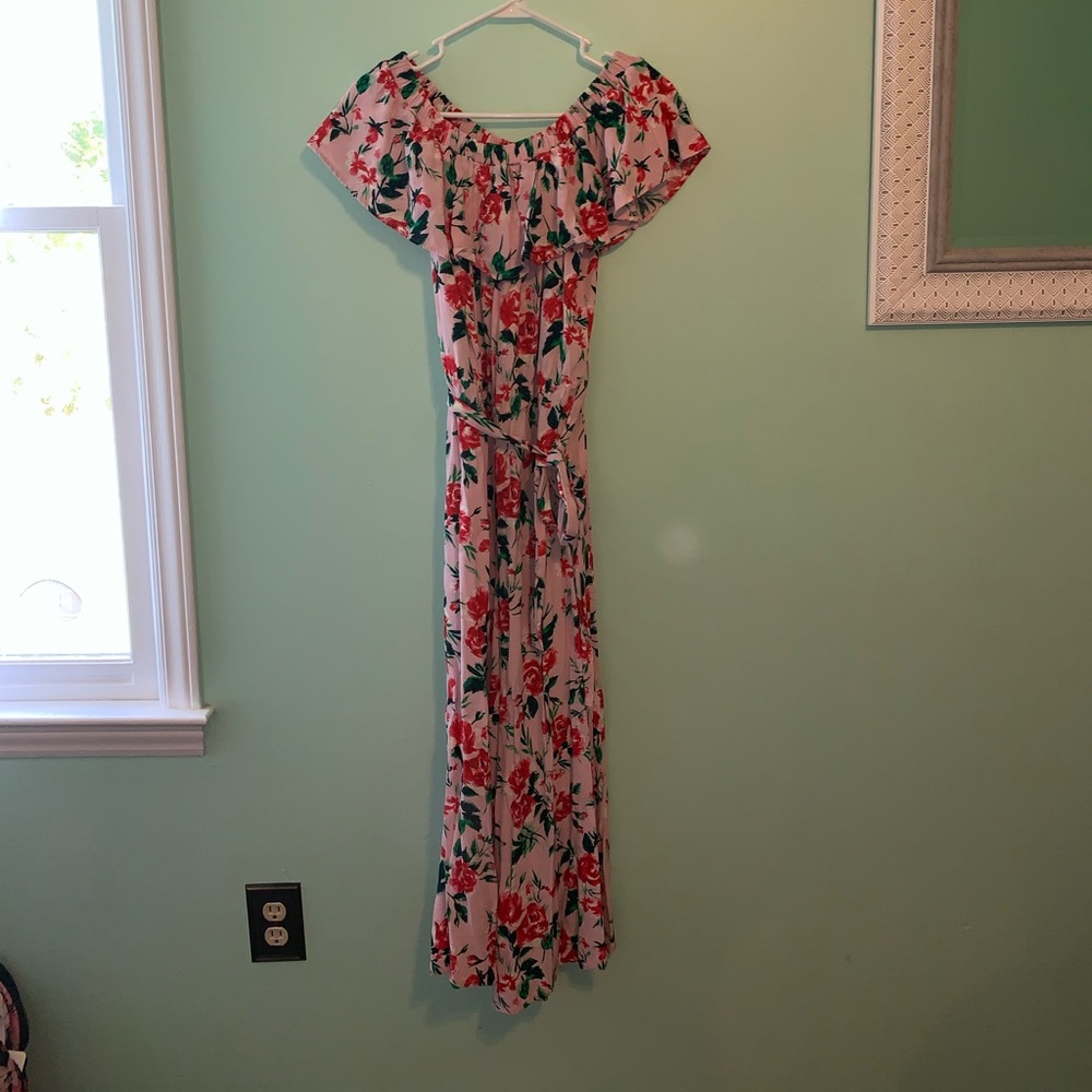 Off-the-Shoulder Floral Jumpsuit